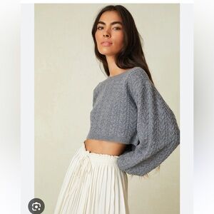 NWT LoveShackFancy Calloway Crop Sweater p